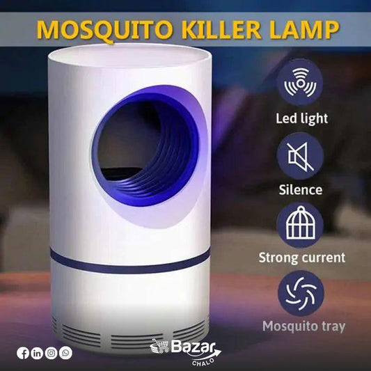 USB Mosquito Killer Lamp White 5V Electric Bug Zapper with Silent Operation Indoor Insect Trap 22x13cm